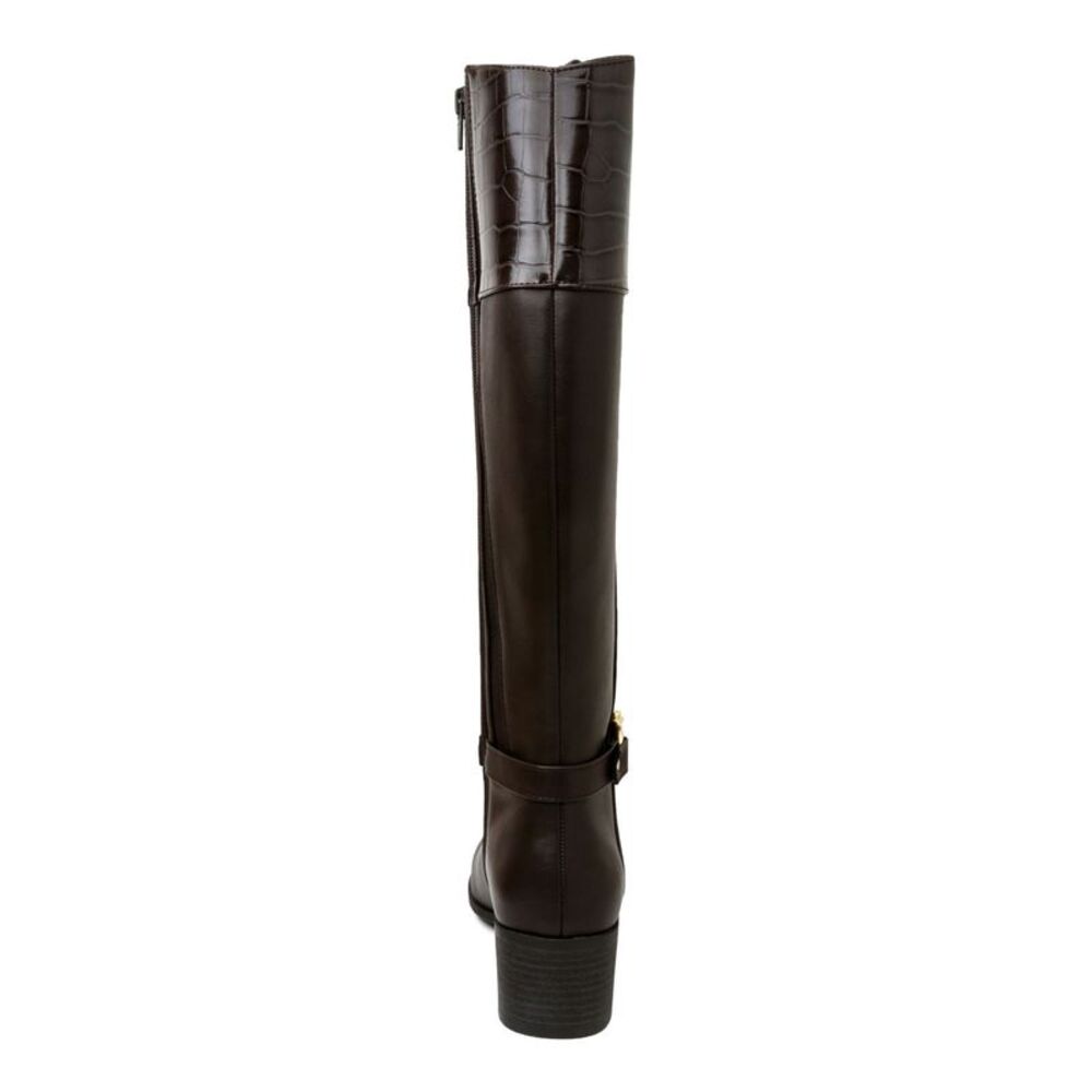 KAREN SCOTT Womens Brown Vickyy Round Toe Block Heel Zip-Up Riding Boot 5.5 M - Picture 3 of 4